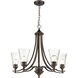 Natalie 5 Light 27.75 inch Rubbed Bronze Chandelier Ceiling Light